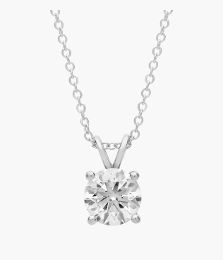 14K White Gold Double-Bail Diamond Solitaire Pendant